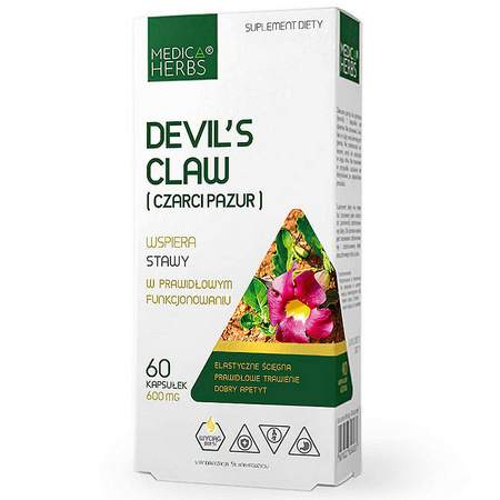 CZARCI PAZUR Devil s Claw 60kaps MEDICA HERBS Stawy Ścięgna Trawienie