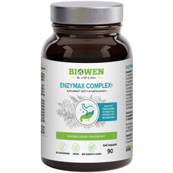 Enzymax Complex+ BIOWEN 90 kaps enzymy trawienne błonnik papaina bromelaina rozmaryn synbiotyk probiotyk
