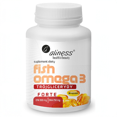 Fish Omega 3 FORTE Trójglicerydy 500mg EPA 250mg DHA ALINESS 90 kapsułek