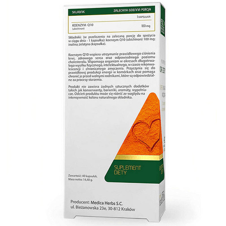 KOENZYM Q10 40 kapsułek Ubichinon MEDICA HERBS 