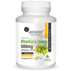 Rhodiola Rosea 500mg ALINESS 60 kaps. RÓŻENIEC GÓRSKI Ekstrakt rozawiny salidrozydy