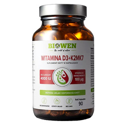 Witamina D3+K2 BIOWEN 90 kapsułek D3 4000 IU z K2 MK7 w oleju MCT