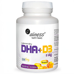 Omega DHA 300 mg z alg + D3 2000 IU ALINESS 60 kapsułek