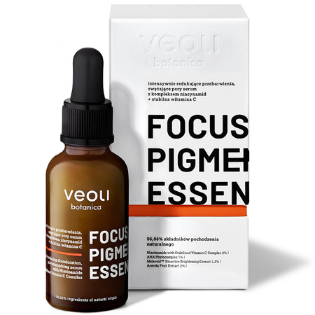 FOCUS PIGMENTATION ESSENCE 30 ml VEOLI BOTANICA intensywnie redukujące przebarwienia, zwężające pory serum z kompleksem niacynamid + stabilna witamina C