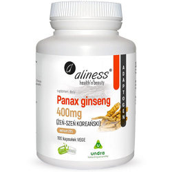 Żeń-Szeń Koreański Panax Ginseng 400mg ALINESS ekstrakt 20% 100 kaps.