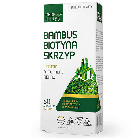 BAMBUS BIOTYNA SKRZYP 60kaps. MEDICA HERBS Krzemionka Włosy Paznokcie Metabolizm Cera