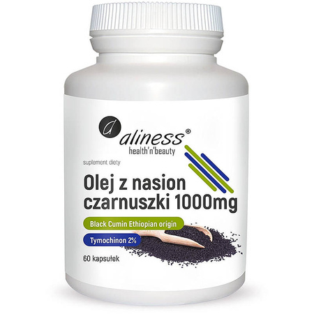 Olej z nasion czarnuszki 2% 1000mg ALINESS Tymochinon Kwasy omega  60 kaps.