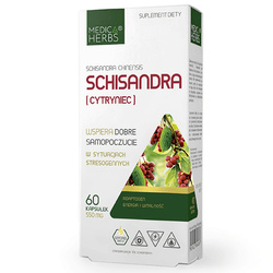 SCHISANDRA Cytryniec Chiński 60kaps. MEDICA HERBS Dobre Samopoczucie Adaptogen Wątroba