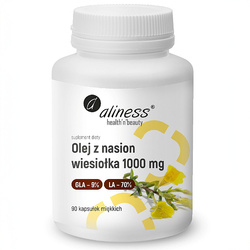 Olej z Nasion WIESIOŁKA 1000mg ALINESS 90 kapsułek GLA LA tłoczony na zimno
