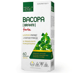 BACOPA MONNIERI Forte BRAHMI 60kaps. MEDICA HERBS Pamięć Koncentracja Cyrkulacja Krwi