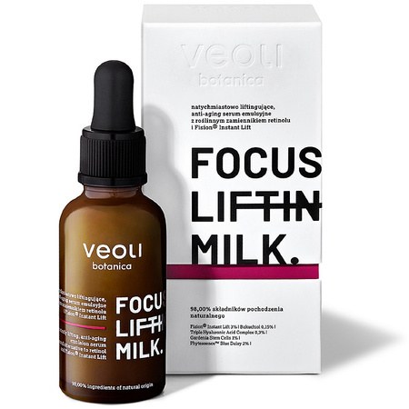 FOCUS LIFTING MILK 30 ml VEOLI BOTANICA natychmiastowo liftingujące, anti-aging serum emulsyjne z bakuchiolem i Fision™ Instant Lift