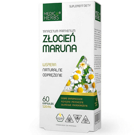 ZŁOCIEŃ MARUNA 60kaps. MEDICA HERBS na Migrenę Naturalne Odprężenie Dobre Samopoczucie