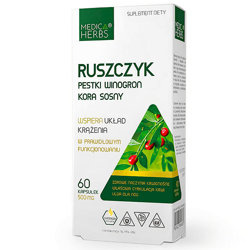 RUSZCZYK KOLCZASTY PESTKI WINOGRON KORA SOSNY 60kaps. MEDICA HERBS Układ Krążenia