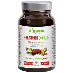 Hepa Strong Complex + WĄTROBA BIOWEN tymianek ostropest karczoch nac mniszek cholina amla 90kaps