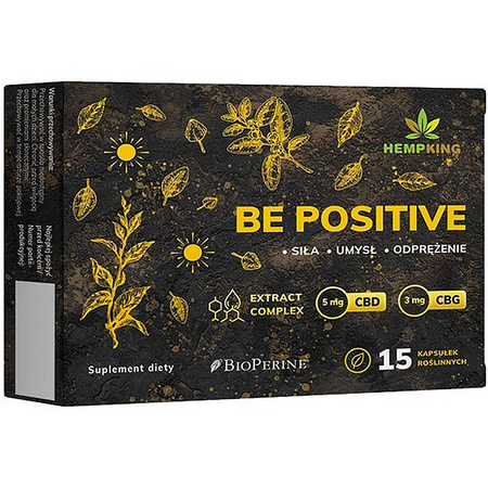 BE POSITIVE CBD CBG 15kaps. HEMP KING siła umysł odprężenie