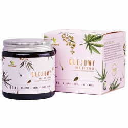 Olejowy Mus Konopny z CBD do CIAŁA 100ml HEMP KING Zapach Różowy Lotos