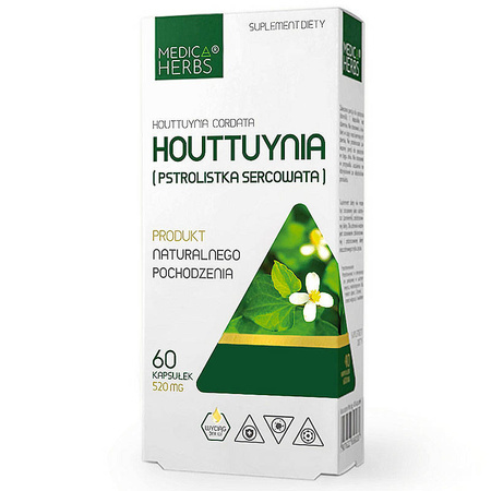 HOUTTUYNIA PSTROLISTKA SERCOWATA 60kaps. MEDICA HERBS Naturalne Pochodzenie