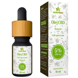 Olej 5% Natural 10ml HEMP KING CBD 500mg Full Spectrum