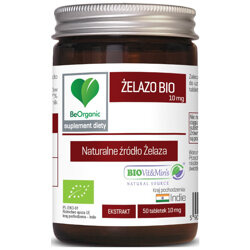 BIO ŻELAZO 50 tabletek BeOrganic ekstrakt z liści curry