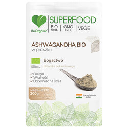 BIO Ashwagandha w proszku 200g BeOrganic