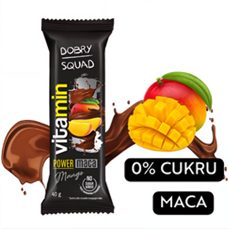 BATON VITAMIN POWER maca z mango 40g DOBRY SQUAD z czekoladą mleczną