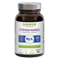 Cytrynian Magnezu BIOWEN Magnez B6 100 kapsułek