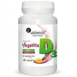 Naturalna witamina D3 z alg VEGAN 2000 j.m. ALINESS 120 kapsułek