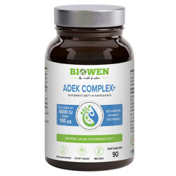 ADEK COMPLEX+ BIOWEN 90 kapsułek witaminy A D3 E K2 w oleju MCT