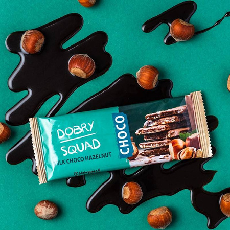 BATON Milk Choco Hazelnut CHOCO 50g DOBRY SQUAD Orzechy Laskowe z Mleczną Czekoladą