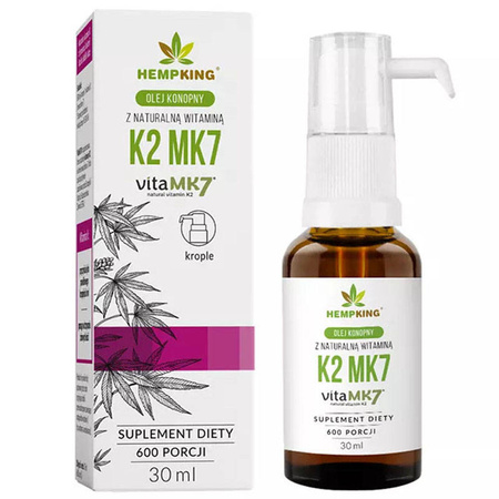 Witamina K2 MK7 30ml HEMP KING w Bio Oleju Konopnym