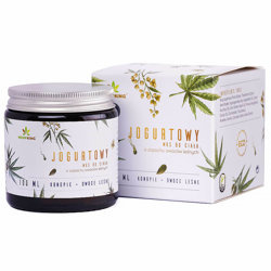 Jogurtowy Mus Konopny z CBD do CIAŁA 100ml HEMP KING Zapach Owoce Leśne