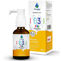 Witamina D3 KIDS z Lanoliny 30ml ALINESS Avitale w kroplach dla dzieci