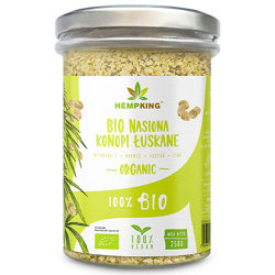 BIO Nasiona Konopi Łuskane 250g HEMP KING w słoiczku