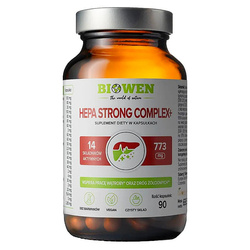 Hepa Strong Complex + WĄTROBA BIOWEN tymianek ostropest karczoch nac mniszek cholina amla 90kaps