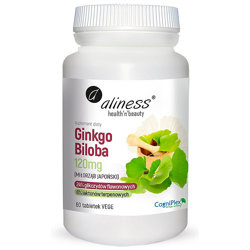 Ginkgo Biloba MIŁORZĄB JAPOŃSKI 120mg ALINESS glikozydy i laktony 60 tab