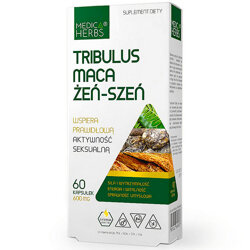 TRIBULUS MACA ŻEŃ-SZEŃ 60kaps. MEDICA HERBS kora sosny