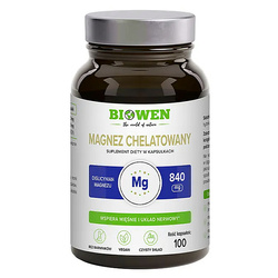 Magnez chelatowany diglicynian magnezu BIOWEN 100 kapsułek
