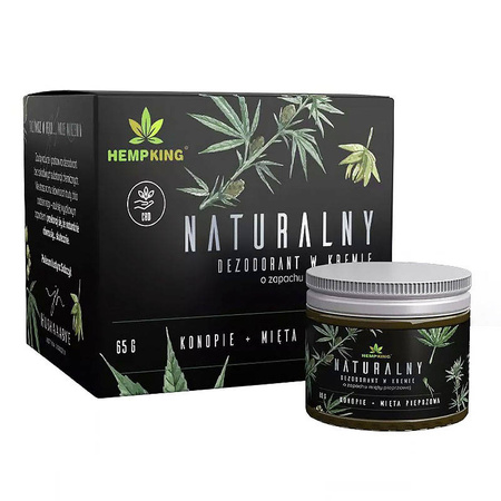 Naturalny Dezodorant Konopny dla Mężczyzn z CBD 65g HEMP KING Zapach Mięta Pieprzowa