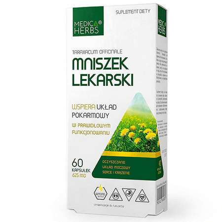 MNISZEK LEKARSKI  60kaps. MEDICA HERBS wspiera WĄTROBĘ I ŻOŁĄDEK oraz układ Moczowy