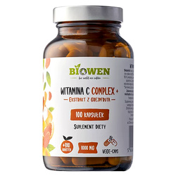 Witamina C Complex 100kaps. BIOWEN Kwas L-Askorbinowy Askorbinian Sodu Dzika Róża Hesperydyna Rutyna