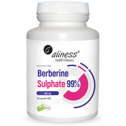 Berberine Sulphate 99% 400mg ALINESS Berberyna Siarczan 60kaps.