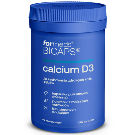 BICAPS CALCIUM D3 ForMeds 60 kapsułek Witamina D3 z porostów + Wapń