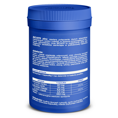 ForMeds BICAPS ZINC Cynk ODPORNOŚĆ UKŁAD NERWOWY 60 kapsułek