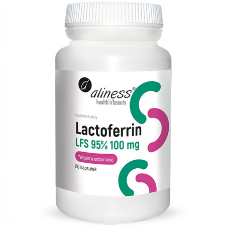 Lactoferrin LFS 95% 100 mg ALINESS 60 kaps. LAKTOFERYNA Witamina C