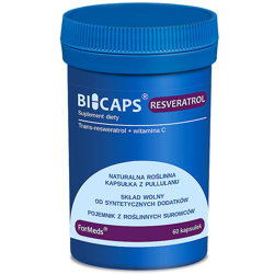 BICAPS RESVERATROL ForMeds 60 kapsułek Resweratrol ze skórek winorośli właściwej Witamina C