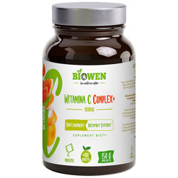 Witamina C Complex 150g BIOWEN Kwas L-Askorbinowy Askorbinian Sodu Dzika Róża Hesperydyna Rutyna Lucuma