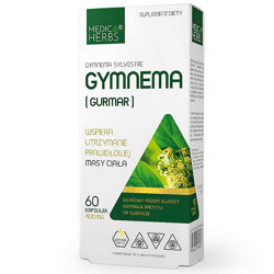 GYMNEMA Gurmar 60kaps. MEDICA HERBS Kontrola Apetytu Na Słodycze Glukoza