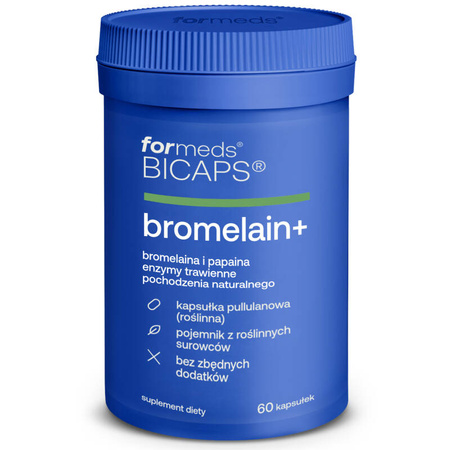 BICAPS bromelain+ formeds 60 kapsułek Bromelaina Papaina Enzymy Trawienne