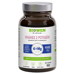 Magnez z potasem BIOWEN 100 kapsułek cytrynian diglicynian jabłczan taurynian magnezu