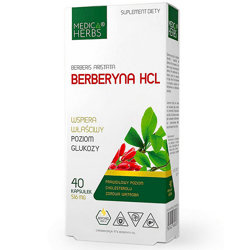 BERBERYNA HCL 500mg 40kaps. MEDICA HERBS wspiera właściwy poziom glukozy i funkcjonowanie wątroby